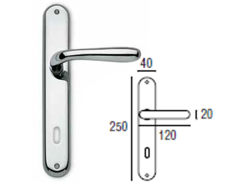 MANIGLIA DERBY C/PLACCA CROMO SATINATO