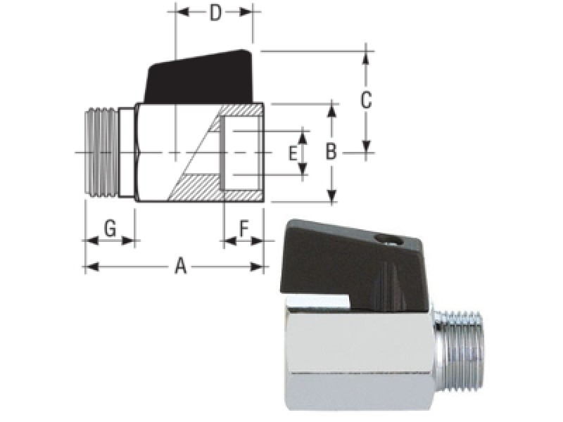 VALVOLA SFERA MIGNON M-F 1/2