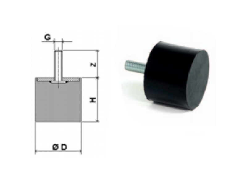 ANTIVIBRANTE PIEDINO M8 MM.30X20