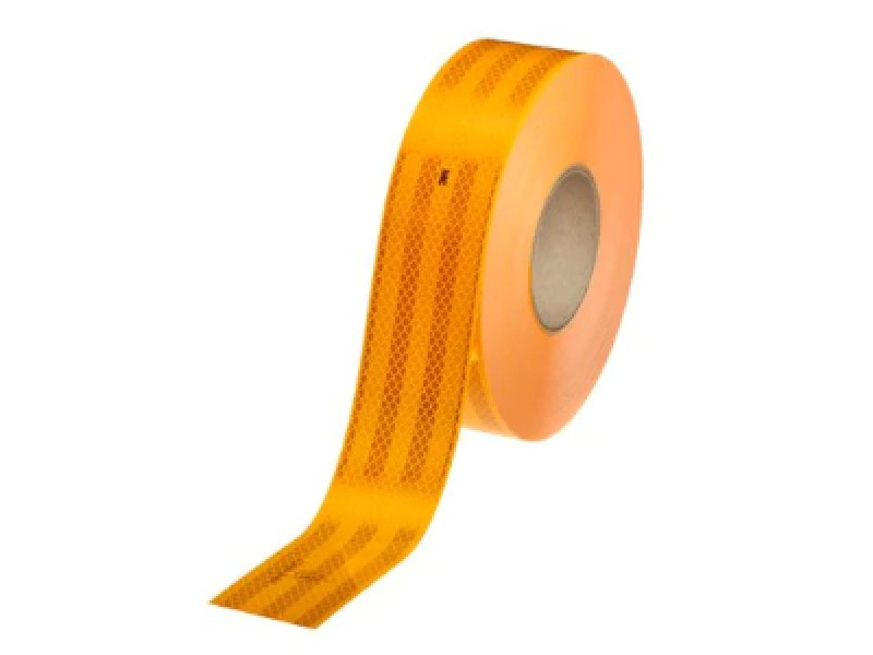 NASTRO RETRORIFLETTENTE GIALLO RIGIDO X VEICOLI MM.55 MT.50