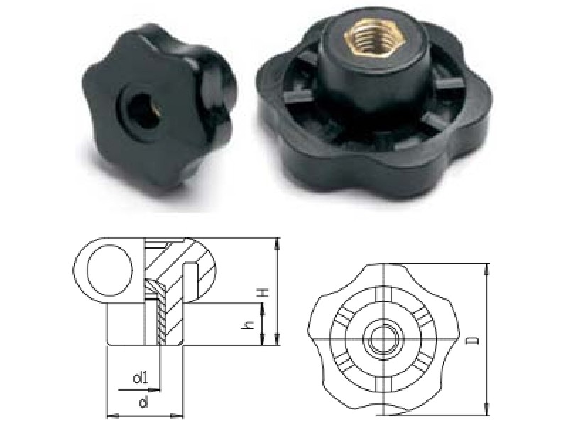 VOLANTINO 7 LOBI D.50 M10 FORO PASSANTE (5VB/50)