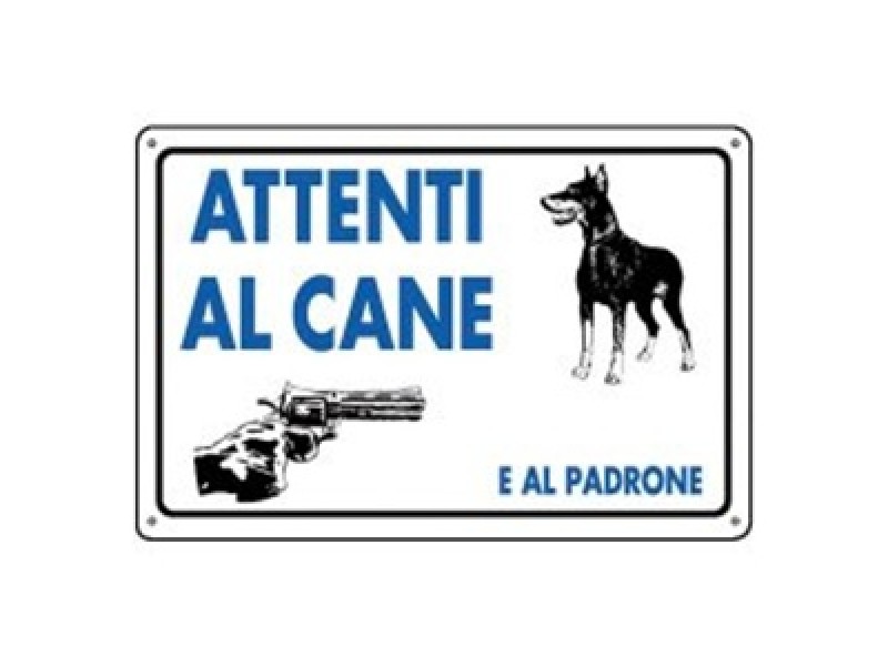 CARTELLO PLAST. MM.300X200 ATTENTI AL CANE E AL PADRONE