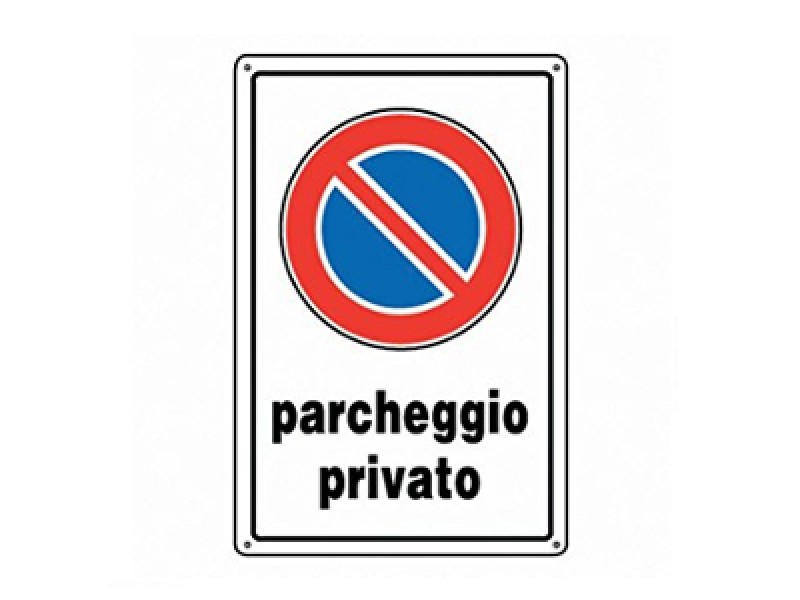 CARTELLO PLAST. MM.300X200 PARCHEGGIO PRIVATO ( DIVIETO SOSTA )