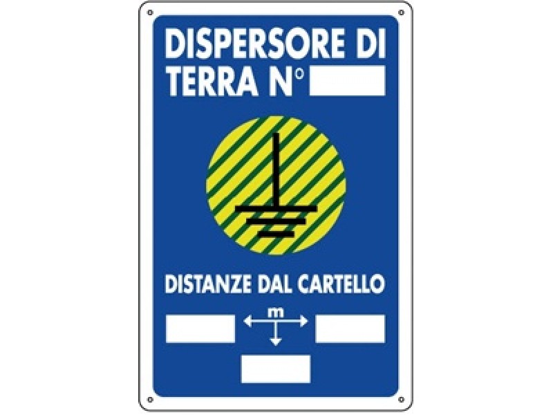 CARTELLO PLAST. MM.300X200 DISPERSORE DI TERRA