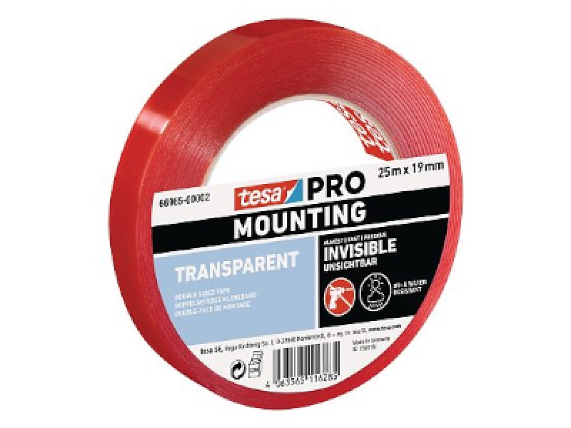 NASTRO BIADESIVO MOUNTING PRO MM.19 MT.25 TRASPARENTE 66965