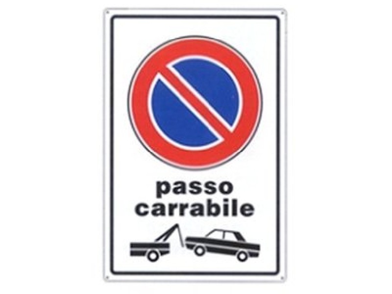 CARTELLO PLAST. MM.300X200 PASSO CARRABILE C/FIGURA