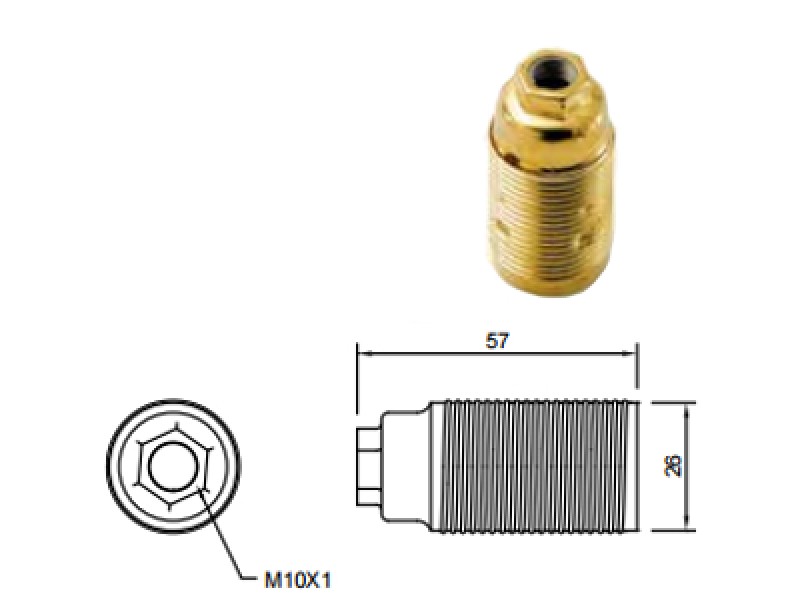 PORTALAMPADE FILETTATO E14 METALLO ART.1041/F