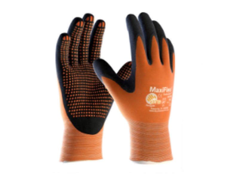 GUANTI NITRILE PUNTINATI MAXIFLEX ENDURANCE TG.8 42-848 ARANCIO