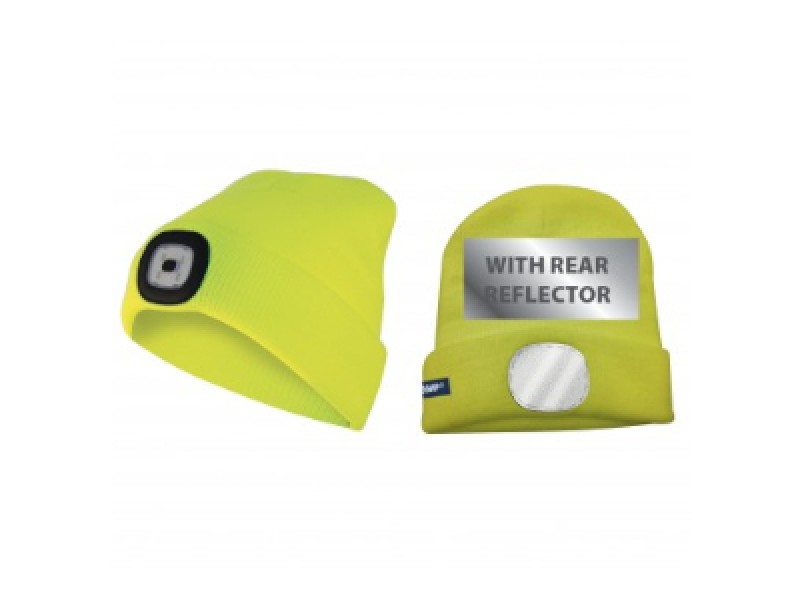 BERRETTO C/LUCE SMD LED + RIFLETTORE GIALLO CAP07L