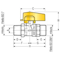 RUBINETTO GAS A SFERA DIRITTO M-M 1/2"