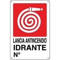 CARTELLO PLAST. MM.300X200 LANCIA ANTINCENDIO NR.