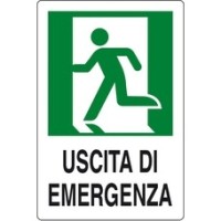 CARTELLO PLAST. MM.300X200 USCITA EMERGENZA SX