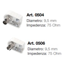 SPINA + PRESA COAXIALE A 90 GRADI MM.9,5 PZ.2